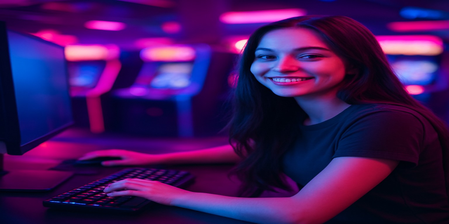 bd22-এ গেমস উপভোগ করছেন একজন মহিলা